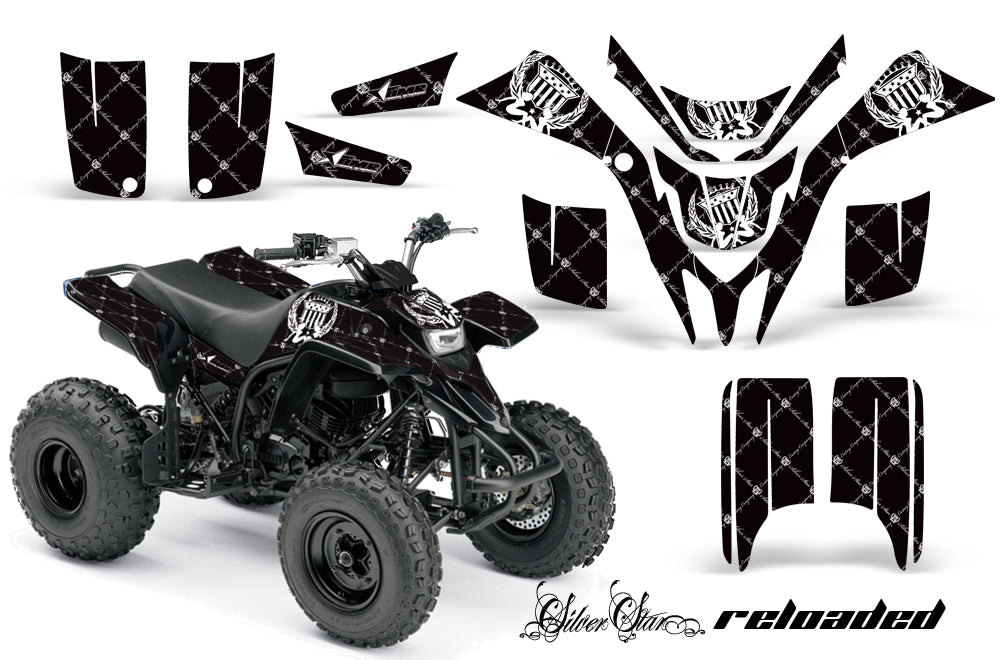 ATV Graphics Kit Quad Decal Wrap For Yamaha Blaster YFS200 1988-2005 RELOADED WHITE BLACK-atv motorcycle utv parts accessories gear helmets jackets gloves pantsAll Terrain Depot