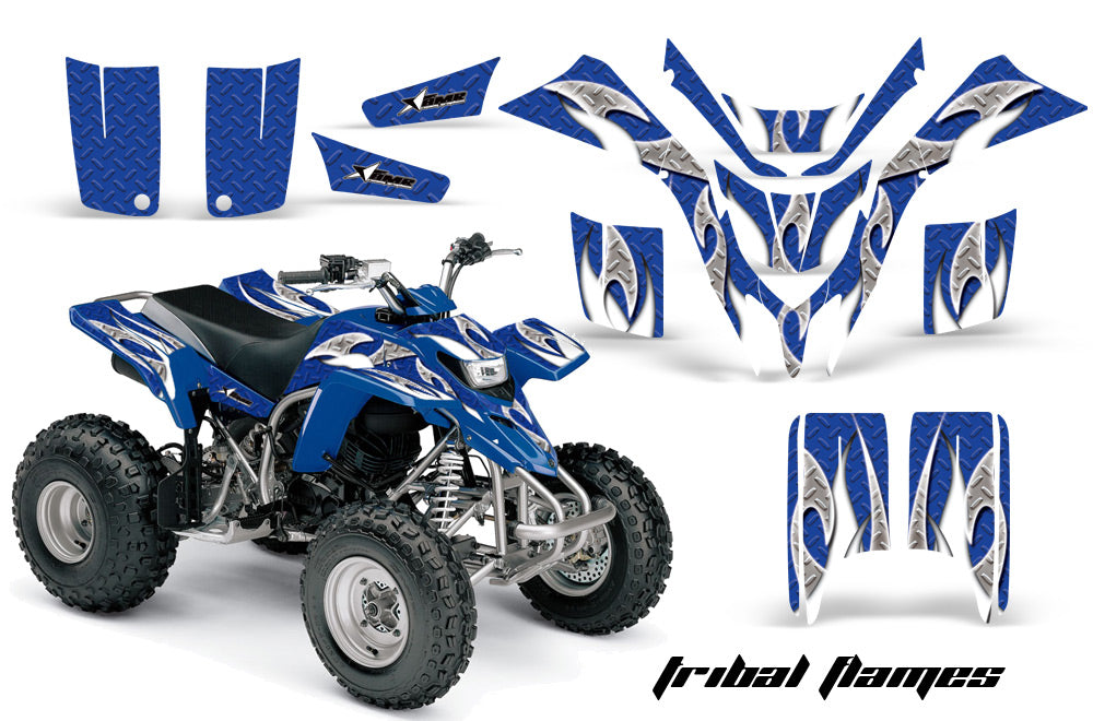 ATV Graphics Kit Quad Decal Wrap For Yamaha Blaster YFS200 1988-2005 TRIBAL WHITE BLUE-atv motorcycle utv parts accessories gear helmets jackets gloves pantsAll Terrain Depot