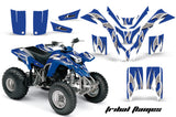 ATV Graphics Kit Quad Decal Wrap For Yamaha Blaster YFS200 1988-2005 TRIBAL WHITE BLUE