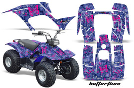 ATV Graphics Kit Quad Sticker Decal Wrap For Yamaha Breeze 125 1989-2004 BUTTERFLIES PINK BLUE-atv motorcycle utv parts accessories gear helmets jackets gloves pantsAll Terrain Depot