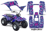 ATV Graphics Kit Quad Sticker Decal Wrap For Yamaha Breeze 125 1989-2004 BUTTERFLIES PINK BLUE