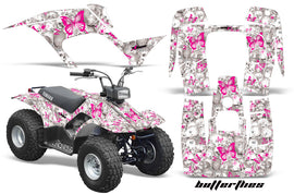 ATV Graphics Kit Quad Sticker Decal Wrap For Yamaha Breeze 125 1989-2004 BUTTERFLIES PINK WHITE-atv motorcycle utv parts accessories gear helmets jackets gloves pantsAll Terrain Depot