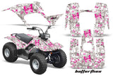 ATV Graphics Kit Quad Sticker Decal Wrap For Yamaha Breeze 125 1989-2004 BUTTERFLIES PINK WHITE
