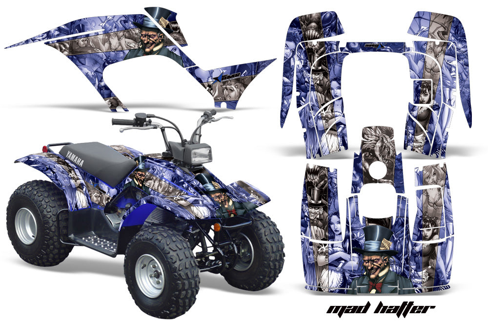 ATV Graphics Kit Quad Sticker Decal Wrap For Yamaha Breeze 125 1989-2004 HATTER SILVER BLUE-atv motorcycle utv parts accessories gear helmets jackets gloves pantsAll Terrain Depot