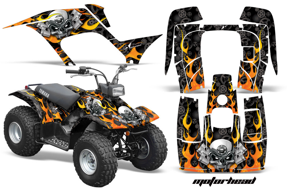 ATV Graphics Kit Quad Sticker Decal Wrap For Yamaha Breeze 125 1989-2004 MOTORHEAD BLACK-atv motorcycle utv parts accessories gear helmets jackets gloves pantsAll Terrain Depot