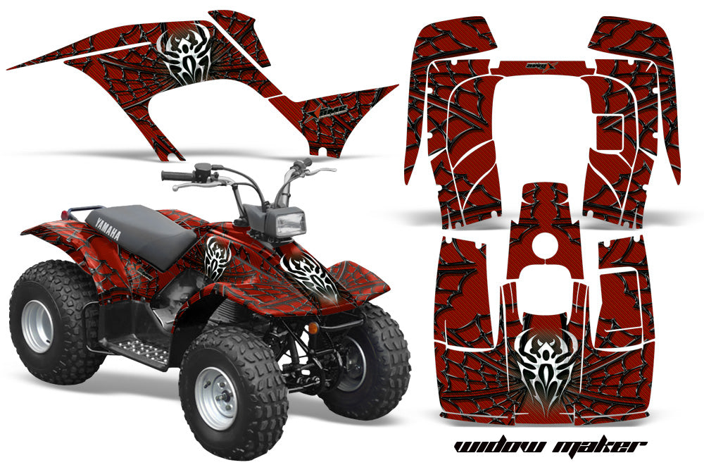 ATV Graphics Kit Quad Sticker Decal Wrap For Yamaha Breeze 125 1989-2004 WIDOW BLACK RED-atv motorcycle utv parts accessories gear helmets jackets gloves pantsAll Terrain Depot