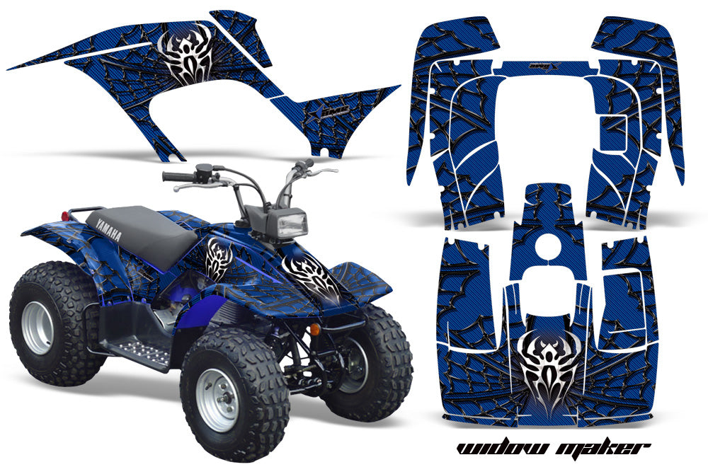 ATV Graphics Kit Quad Sticker Decal Wrap For Yamaha Breeze 125 1989-2004 WIDOW BLACK BLUE-atv motorcycle utv parts accessories gear helmets jackets gloves pantsAll Terrain Depot