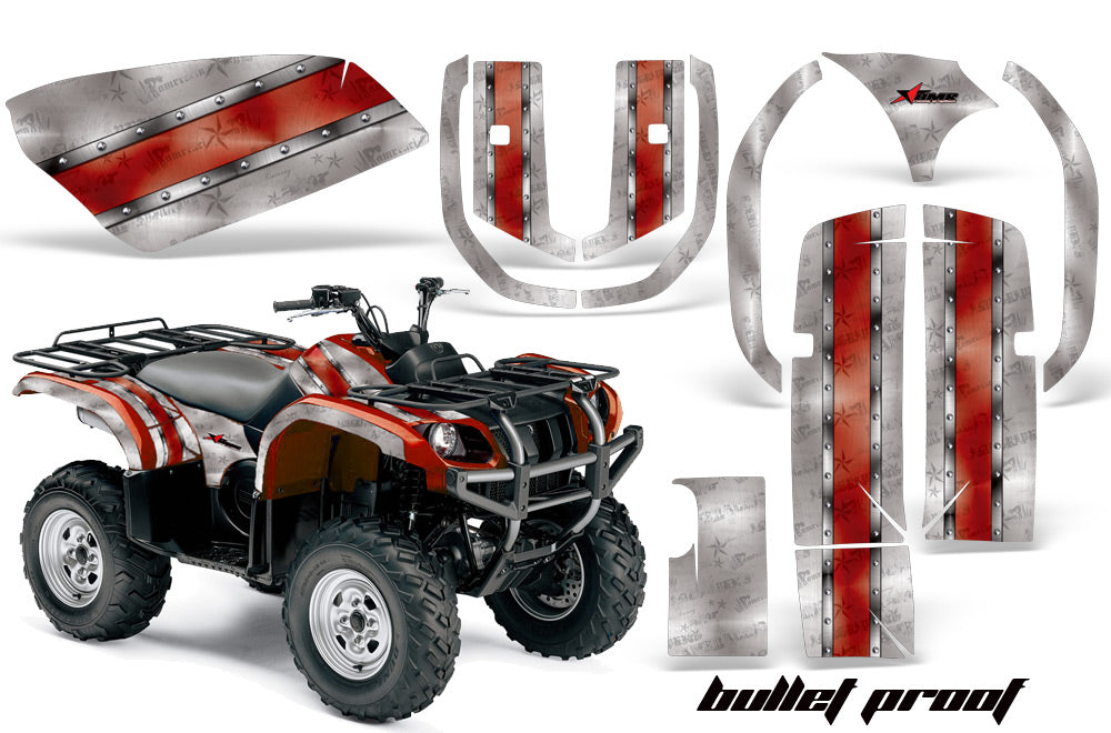 ATV Graphics Kit Quad Decal Wrap For Yamaha Grizzly YFM 660 2002-2008 BULLET PROOF RED-atv motorcycle utv parts accessories gear helmets jackets gloves pantsAll Terrain Depot