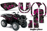 ATV Graphics Kit Quad Decal Wrap For Yamaha Grizzly YFM 660 2002-2008 BUTTERFLIES PINK BLACK