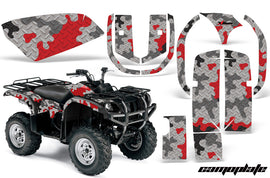 ATV Graphics Kit Quad Decal Wrap For Yamaha Grizzly YFM 660 2002-2008 CAMOPLATE RED-atv motorcycle utv parts accessories gear helmets jackets gloves pantsAll Terrain Depot