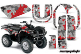 ATV Graphics Kit Quad Decal Wrap For Yamaha Grizzly YFM 660 2002-2008 CAMOPLATE RED