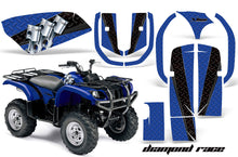 Load image into Gallery viewer, ATV Graphics Kit Quad Decal Wrap For Yamaha Grizzly YFM 660 2002-2008 DIAMOND RACE BLACK BLUE-atv motorcycle utv parts accessories gear helmets jackets gloves pantsAll Terrain Depot