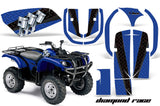 ATV Graphics Kit Quad Decal Wrap For Yamaha Grizzly YFM 660 2002-2008 DIAMOND RACE BLACK BLUE