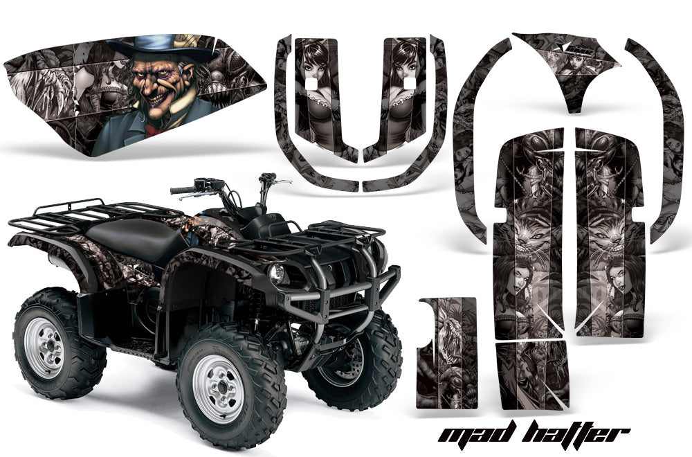ATV Graphics Kit Quad Decal Wrap For Yamaha Grizzly YFM 660 2002-2008 HATTER SILVER BLACK-atv motorcycle utv parts accessories gear helmets jackets gloves pantsAll Terrain Depot
