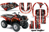ATV Graphics Kit Quad Decal Wrap For Yamaha Grizzly YFM 660 2002-2008 HATTER SILVER RED