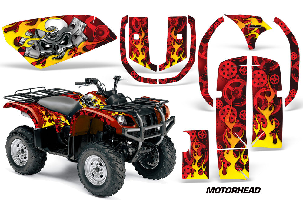 ATV Graphics Kit Quad Decal Wrap For Yamaha Grizzly YFM 660 2002-2008 MOTORHEAD RED-atv motorcycle utv parts accessories gear helmets jackets gloves pantsAll Terrain Depot