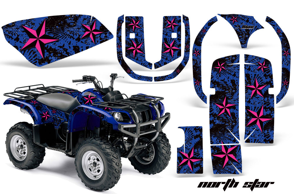 ATV Graphics Kit Quad Decal Wrap For Yamaha Grizzly YFM 660 2002-2008 NORTHSTAR PINK BLUE-atv motorcycle utv parts accessories gear helmets jackets gloves pantsAll Terrain Depot