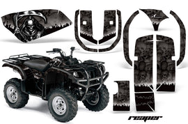 ATV Graphics Kit Quad Decal Wrap For Yamaha Grizzly YFM 660 2002-2008 REAPER BLACK-atv motorcycle utv parts accessories gear helmets jackets gloves pantsAll Terrain Depot