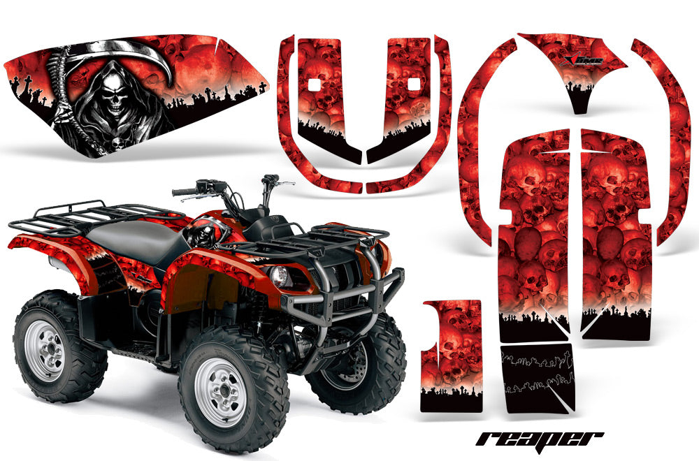 ATV Graphics Kit Quad Decal Wrap For Yamaha Grizzly YFM 660 2002-2008 REAPER RED-atv motorcycle utv parts accessories gear helmets jackets gloves pantsAll Terrain Depot