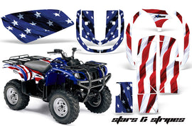 ATV Graphics Kit Quad Decal Wrap For Yamaha Grizzly YFM 660 2002-2008 USA FLAG-atv motorcycle utv parts accessories gear helmets jackets gloves pantsAll Terrain Depot