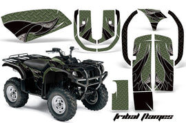 ATV Graphics Kit Quad Decal Wrap For Yamaha Grizzly YFM 660 2002-2008 TRIBAL BLACK GREEN-atv motorcycle utv parts accessories gear helmets jackets gloves pantsAll Terrain Depot