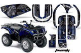 ATV Graphics Kit Quad Decal Wrap For Yamaha Grizzly YFM 660 2002-2008 TOXIC BLACK BLUE