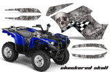 ATV Graphics Kit Quad Decal Wrap For Yamaha Grizzly 550 700 2007-2014 CHECKERED SILVER