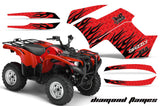 ATV Graphics Kit Quad Decal Wrap For Yamaha Grizzly 550 700 2007-2014 DIAMOND FLAMES BLACK RED