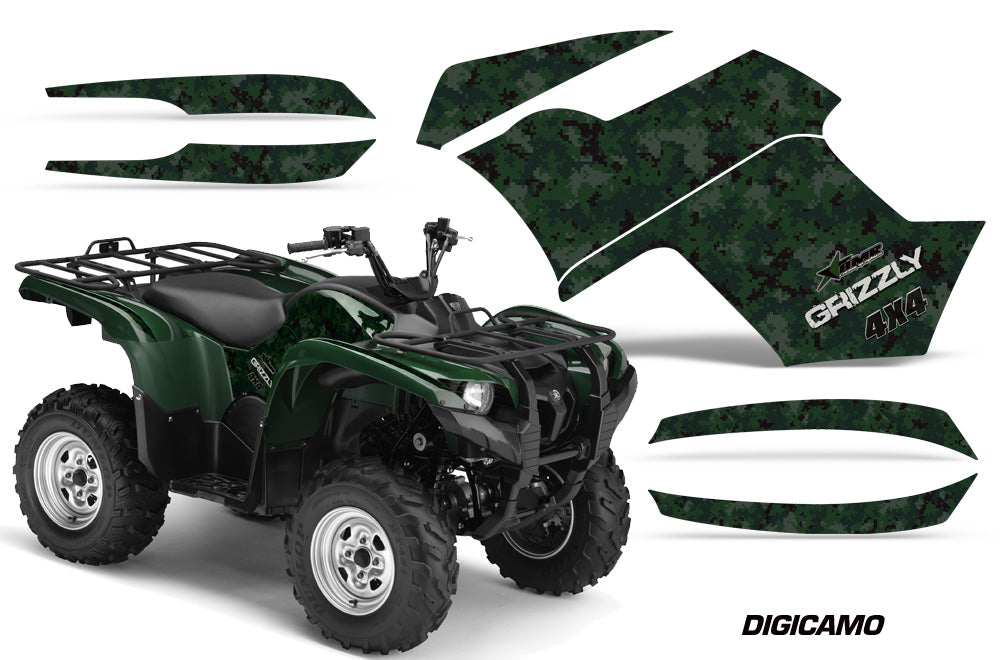 ATV Graphics Kit Quad Decal Wrap For Yamaha Grizzly 550 700 2007-2014 DIGICAMO GREEN-atv motorcycle utv parts accessories gear helmets jackets gloves pantsAll Terrain Depot