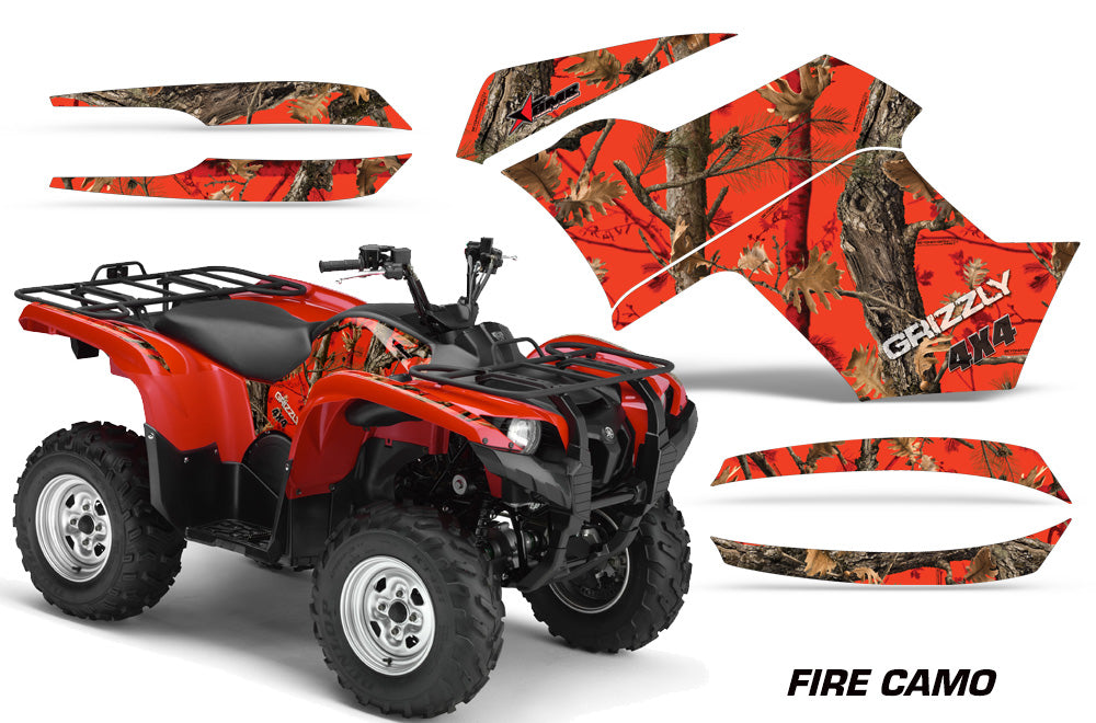 ATV Graphics Kit Quad Decal Wrap For Yamaha Grizzly 550 700 2007-2014 FIRE CAMO-atv motorcycle utv parts accessories gear helmets jackets gloves pantsAll Terrain Depot