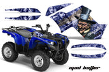 ATV Graphics Kit Quad Decal Wrap For Yamaha Grizzly 550 700 2007-2014 HATTER SILVER BLACK