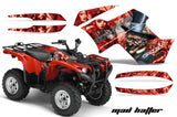 ATV Graphics Kit Quad Decal Wrap For Yamaha Grizzly 550 700 2007-2014 HATTER SILVER RED