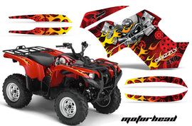 ATV Graphics Kit Quad Decal Wrap For Yamaha Grizzly 550 700 2007-2014 MOTORHEAD RED-atv motorcycle utv parts accessories gear helmets jackets gloves pantsAll Terrain Depot