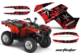 ATV Graphics Kit Quad Decal Wrap For Yamaha Grizzly 550 700 2007-2014 NORTHSTAR SILVER RED-atv motorcycle utv parts accessories gear helmets jackets gloves pantsAll Terrain Depot