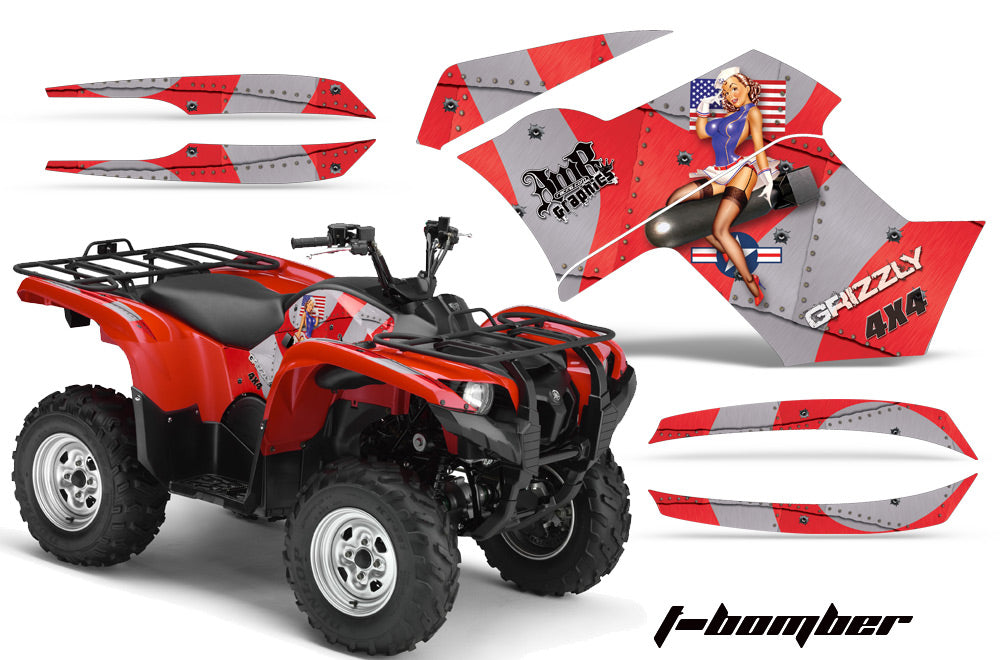 ATV Graphics Kit Quad Decal Wrap For Yamaha Grizzly 550 700 2007-2014 TBOMBER RED-atv motorcycle utv parts accessories gear helmets jackets gloves pantsAll Terrain Depot
