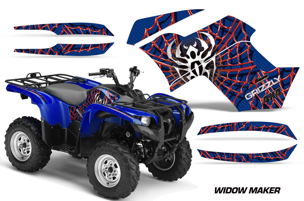 ATV Graphics Kit Quad Decal Wrap For Yamaha Grizzly 550 700 2007-2014 WIDOW RED BLUE-atv motorcycle utv parts accessories gear helmets jackets gloves pantsAll Terrain Depot