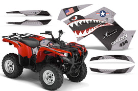 ATV Graphics Kit Quad Decal Wrap For Yamaha Grizzly 550 700 2007-2014 WARHAWK BLACK-atv motorcycle utv parts accessories gear helmets jackets gloves pantsAll Terrain Depot