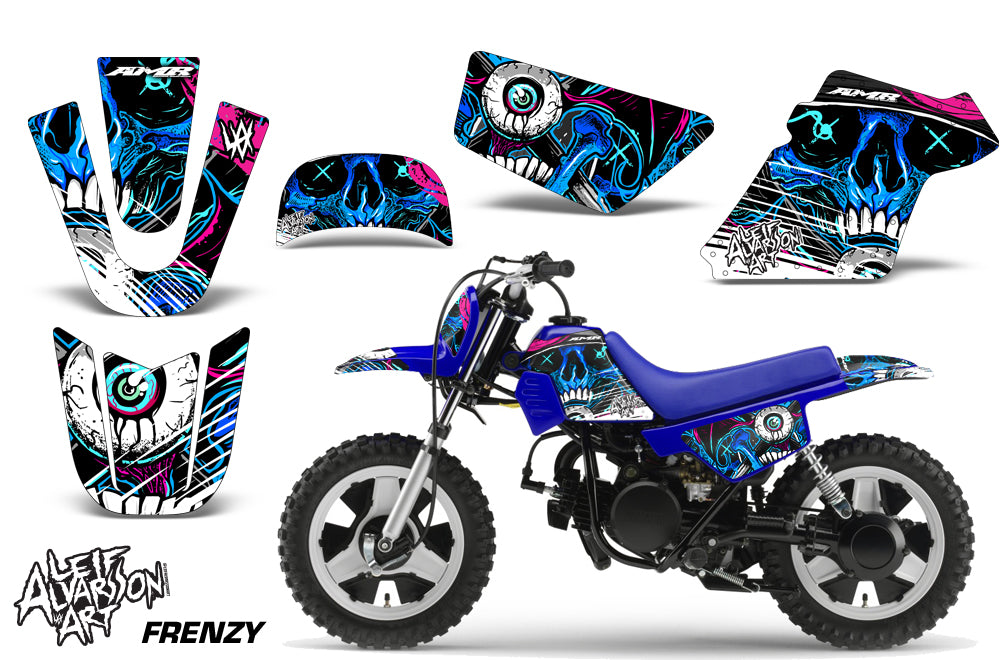 Dirt Bike Graphics Kit MX Decal Wrap For Yamaha PW50 PW 50 1990-2019 FRENZY BLUE-atv motorcycle utv parts accessories gear helmets jackets gloves pantsAll Terrain Depot