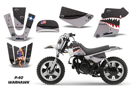 Dirt Bike Graphics Kit MX Decal Wrap For Yamaha PW50 PW 50 1990-2019 WARHAWK BLACK-atv motorcycle utv parts accessories gear helmets jackets gloves pantsAll Terrain Depot