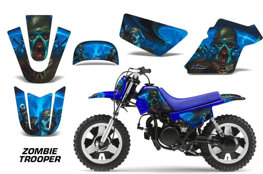 Dirt Bike Graphics Kit MX Decal Wrap For Yamaha PW50 PW 50 1990-2019 ZOMBIE BLUE-atv motorcycle utv parts accessories gear helmets jackets gloves pantsAll Terrain Depot