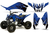ATV Decal Graphic Kit Quad Sticker Wrap For Yamaha Raptor 125 2011-2013 DIAMOND FLAMES BLACK BLUE