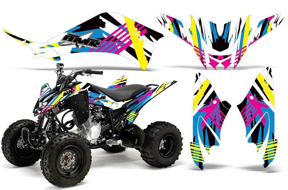 ATV Decal Graphic Kit Quad Sticker Wrap For Yamaha Raptor 125 2011-2013 FLASHBACK-atv motorcycle utv parts accessories gear helmets jackets gloves pantsAll Terrain Depot