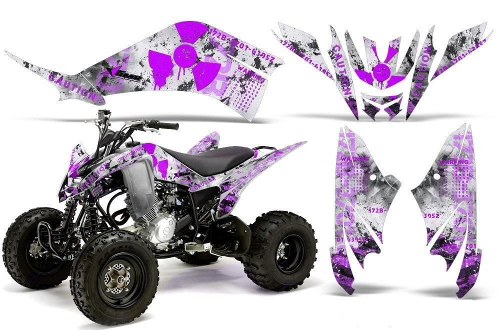ATV Decal Graphic Kit Quad Sticker Wrap For Yamaha Raptor 125 2011-2013 MELTDOWN PURPLE WHITE-atv motorcycle utv parts accessories gear helmets jackets gloves pantsAll Terrain Depot