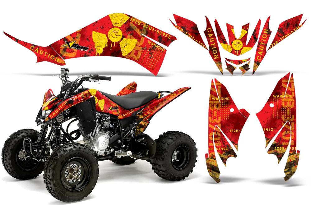 ATV Decal Graphic Kit Quad Sticker Wrap For Yamaha Raptor 125 2011-2013 MELTDOWN YELLOW RED-atv motorcycle utv parts accessories gear helmets jackets gloves pantsAll Terrain Depot