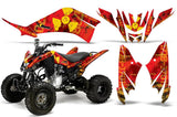 ATV Decal Graphic Kit Quad Sticker Wrap For Yamaha Raptor 125 2011-2013 MELTDOWN YELLOW RED
