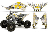 ATV Decal Graphic Kit Quad Sticker Wrap For Yamaha Raptor 125 2011-2013 MELTDOWN YELLOW WHITE