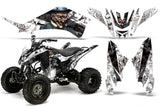 ATV Decal Graphic Kit Quad Sticker Wrap For Yamaha Raptor 125 2011-2013 HATTER BLACK WHITE