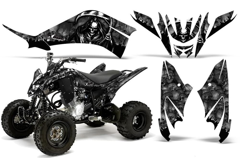 ATV Decal Graphic Kit Quad Sticker Wrap For Yamaha Raptor 125 2011-2013 REAPER BLACK-atv motorcycle utv parts accessories gear helmets jackets gloves pantsAll Terrain Depot