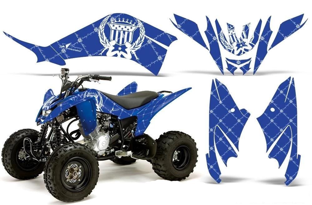 ATV Decal Graphic Kit Quad Sticker Wrap For Yamaha Raptor 125 2011-2013 RELOADED WHITE BLUE-atv motorcycle utv parts accessories gear helmets jackets gloves pantsAll Terrain Depot