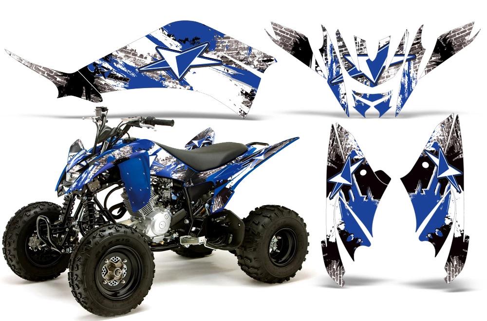 ATV Decal Graphic Kit Quad Sticker Wrap For Yamaha Raptor 125 2011-2013 STREET STAR BLUE-atv motorcycle utv parts accessories gear helmets jackets gloves pantsAll Terrain Depot